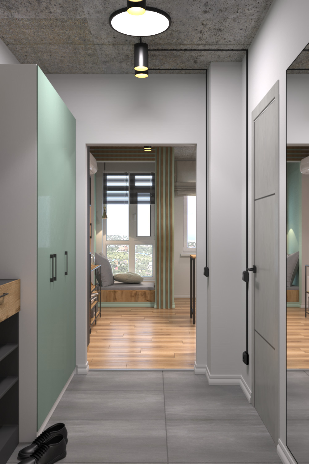 Дизайн-проект студии в стиле минимализм с элементами лофт