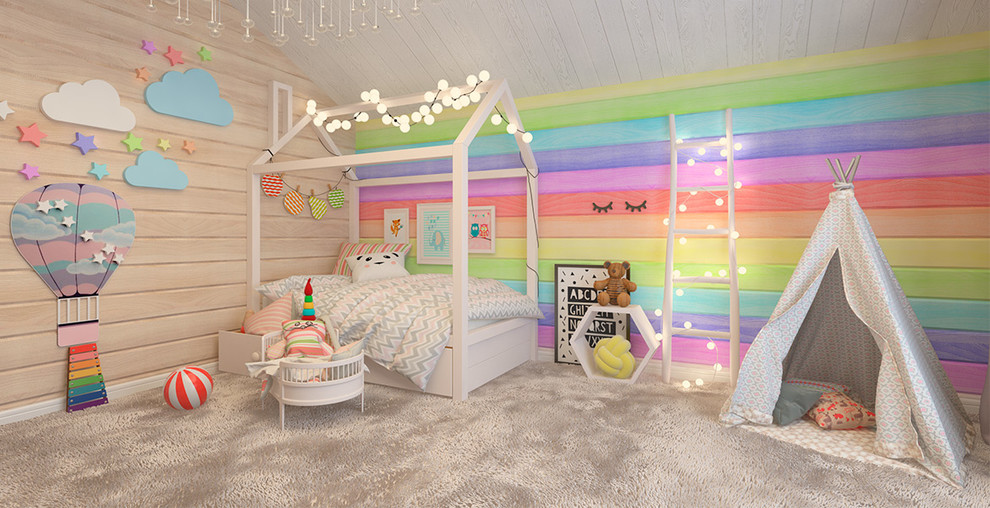 Новогодний интерьер в доме из клееного бруса