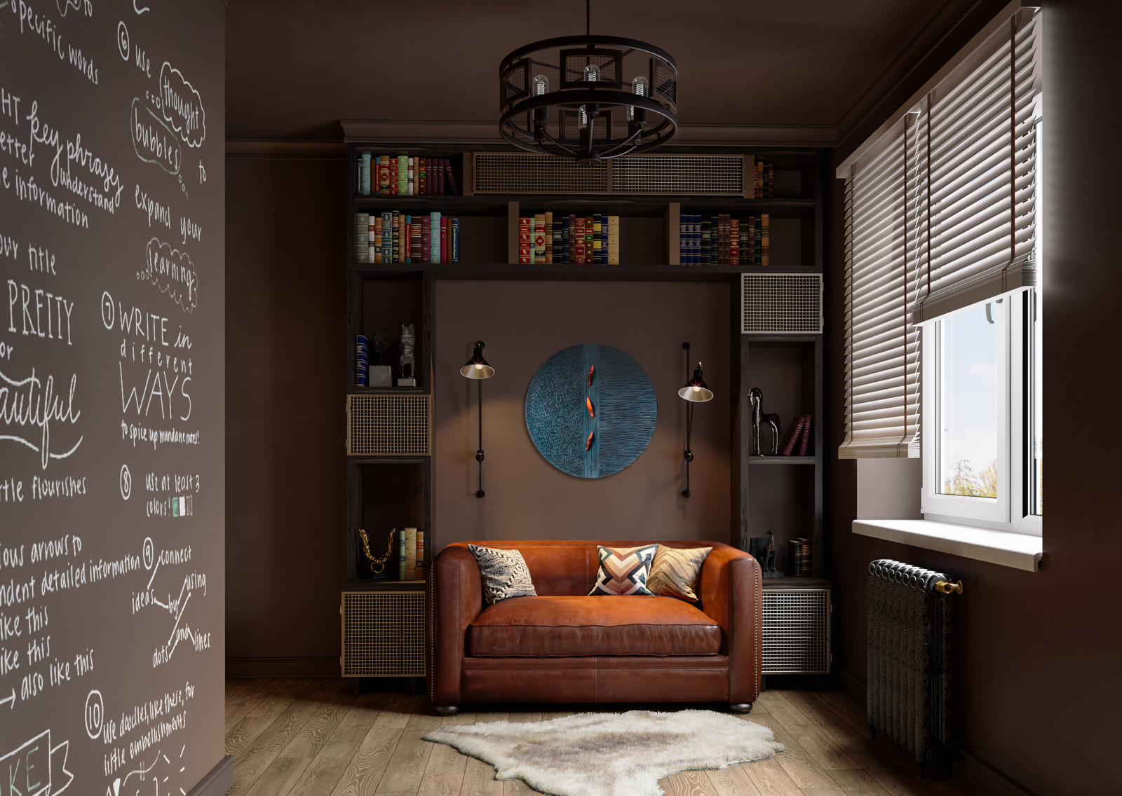 Загородный дом, гостиная и столовая зоны