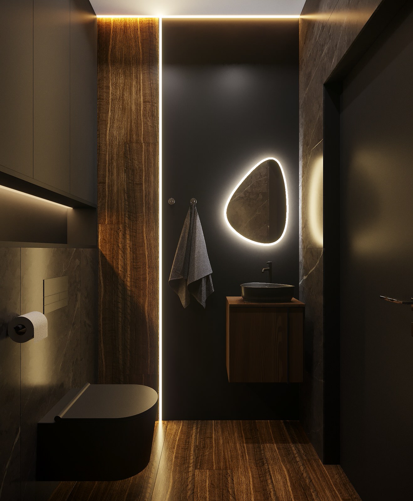 Дизайн трехкомнатной квартиры 65м² для молодой пары в ЖК Европейский квартал