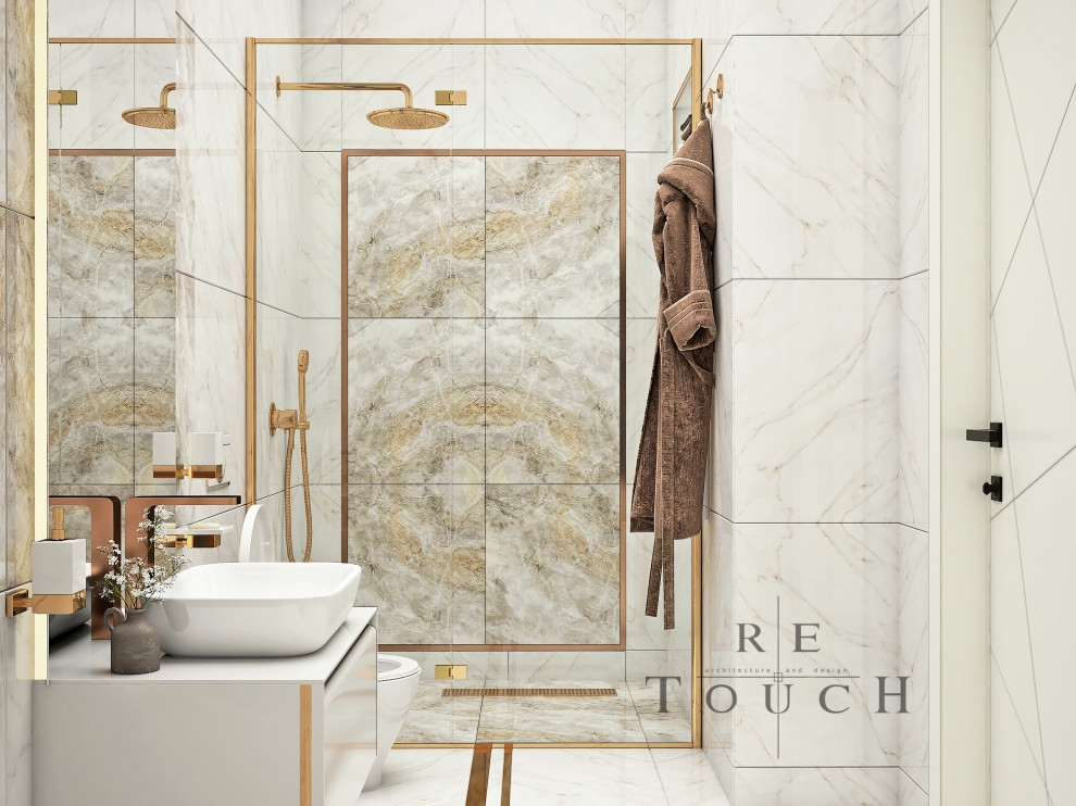 Bathroom Project : white and gold