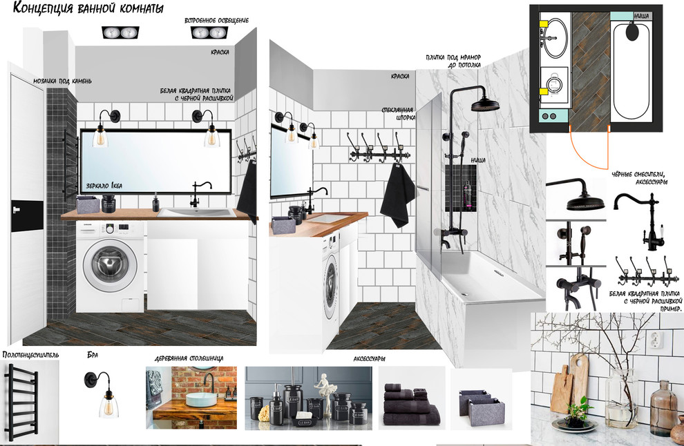 Концепция квартиры в стиле легкий лофт.
