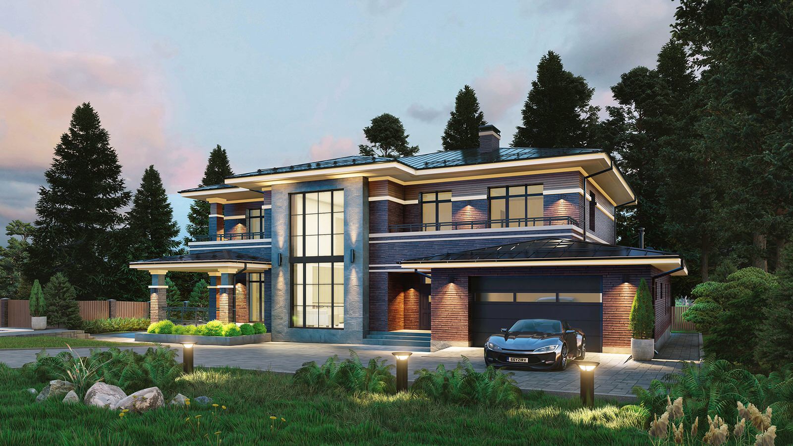 Обложка проекта: Проект дома в стиле Райта