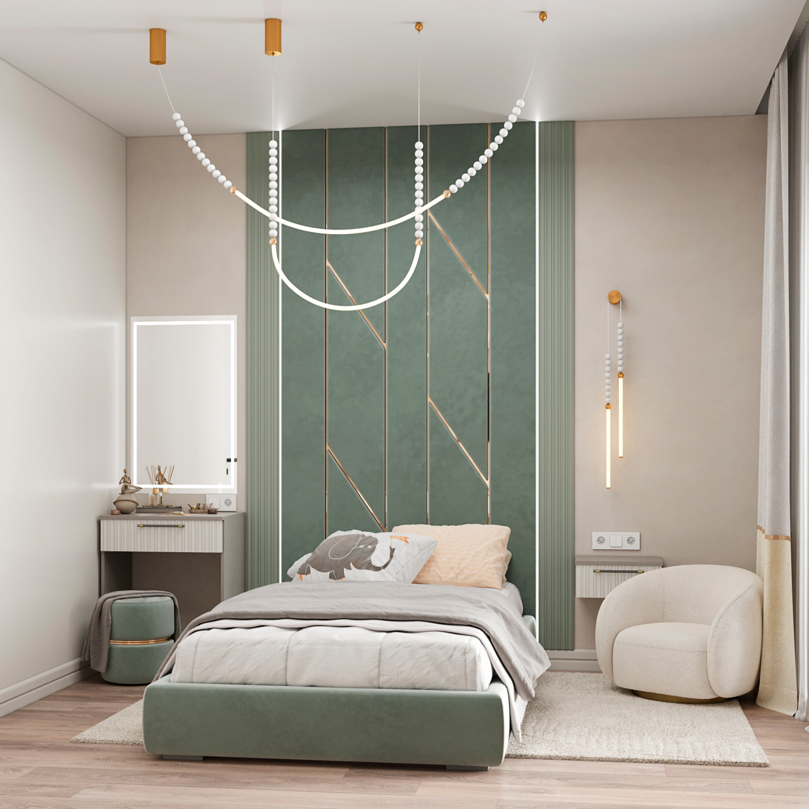 Квартира для молодой семьи с двумя детьми и домашним питомцем.