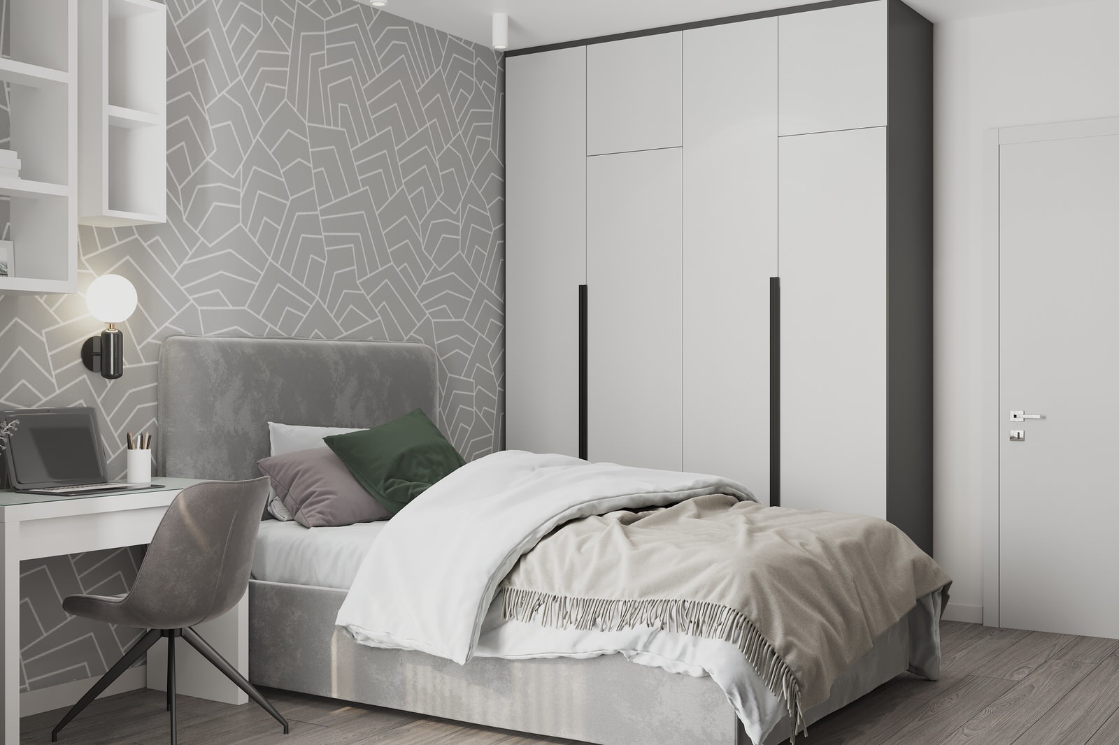 Маленькая спальня с рабочим местом