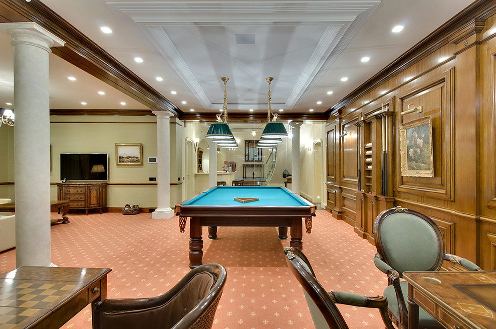 Реконструкция частной виллы в Германии интерьер бильярдной