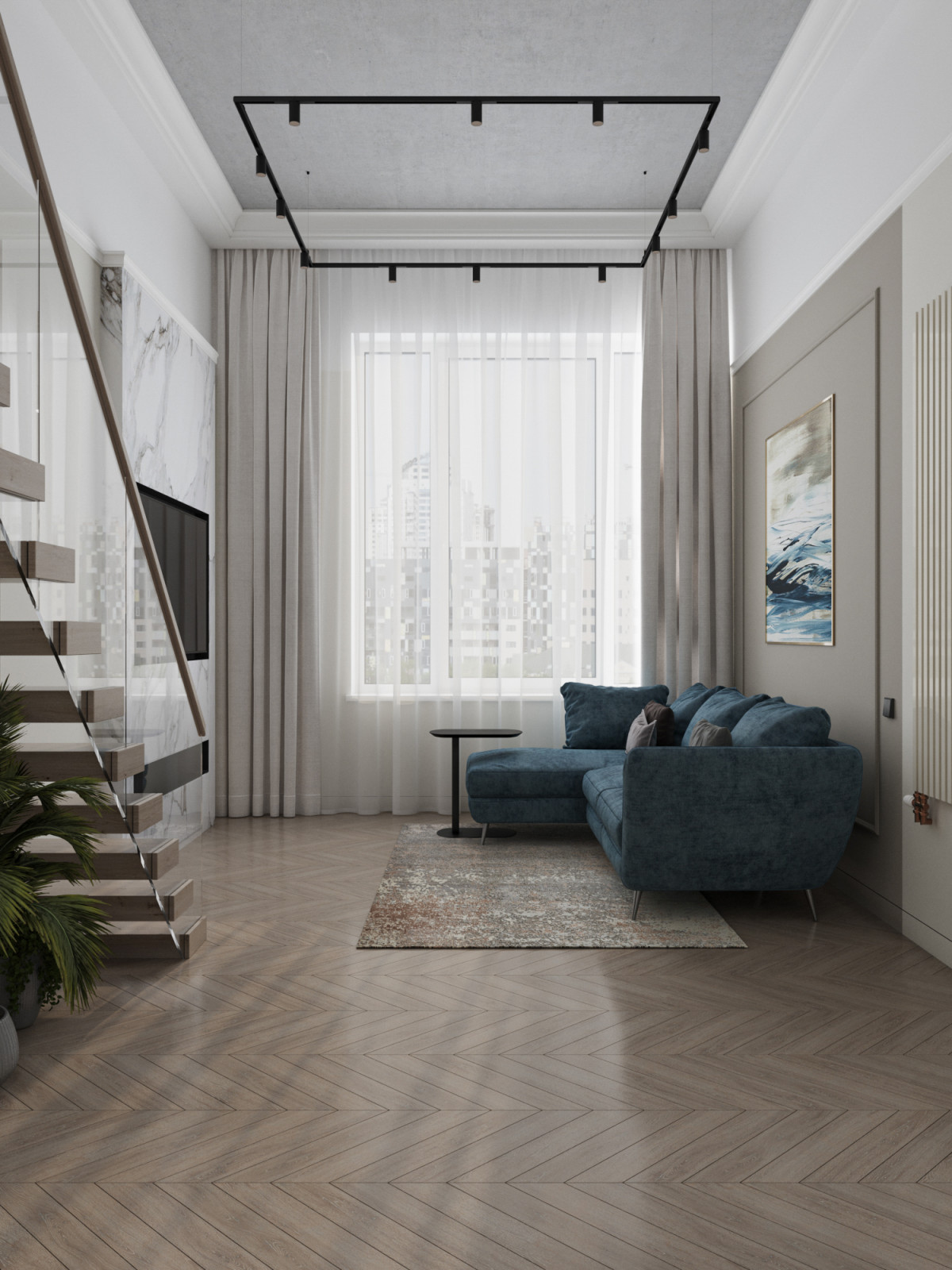 Интерьер квартиры-студии в ЖК Сосновка