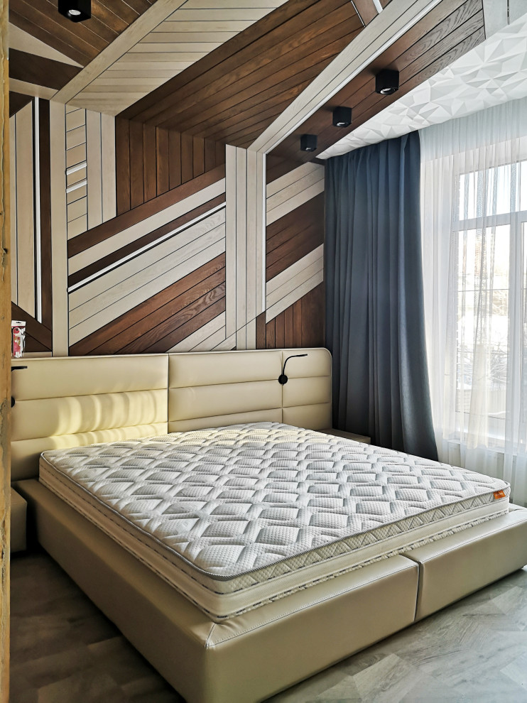 Фото готового интерьера. Второй этаж загородного дома, пространство спален в дом