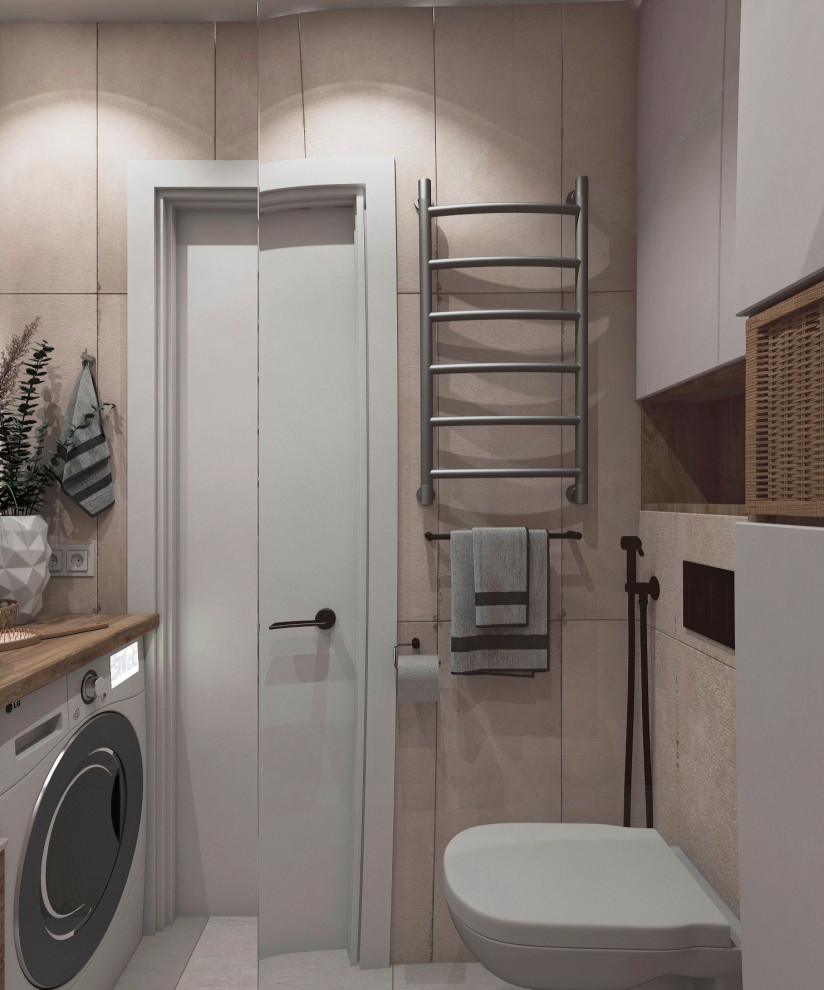 Дизайн современной однокомнатной квартиры в морских оттенках