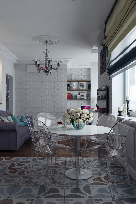 Столовая-гостиная Лофт ЖК Лосиный остров