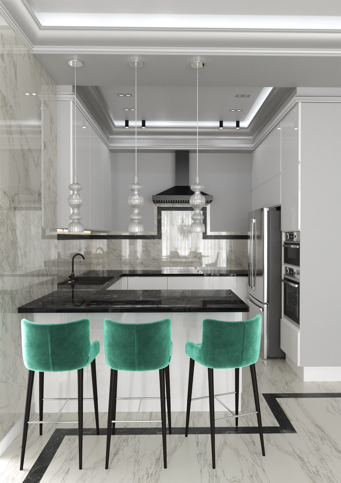 Визуализация общесемейного пространства площадью 58,60м2