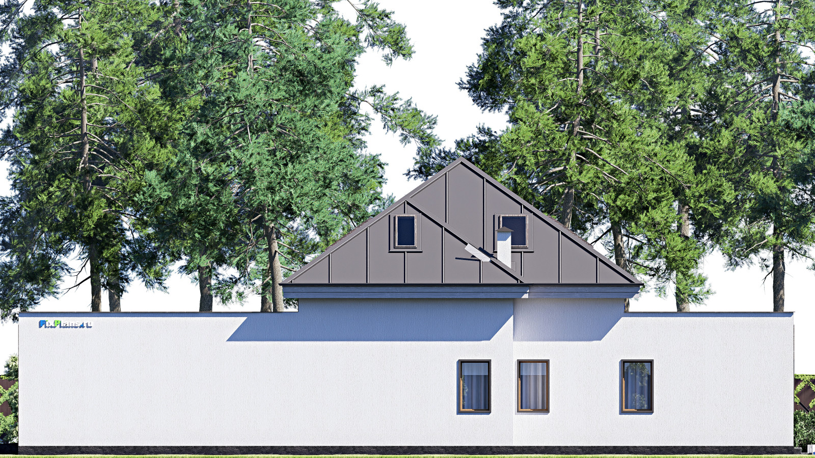 Проект дома с мансардой 15х23 м S308м2 F-18008