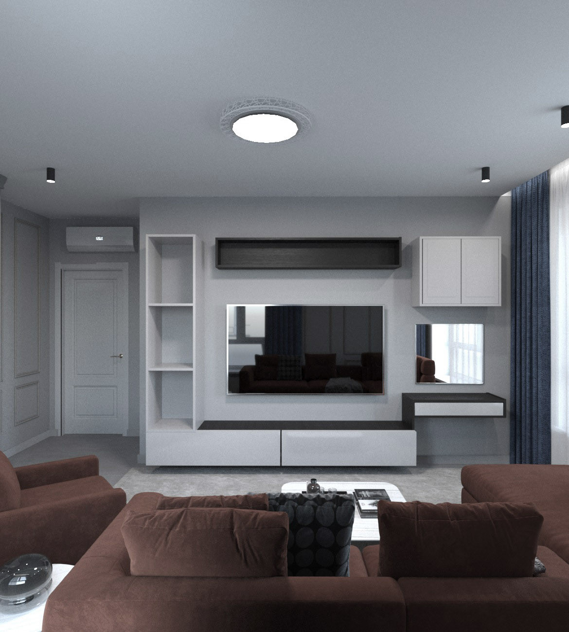 3D визуализация гостиной 1
