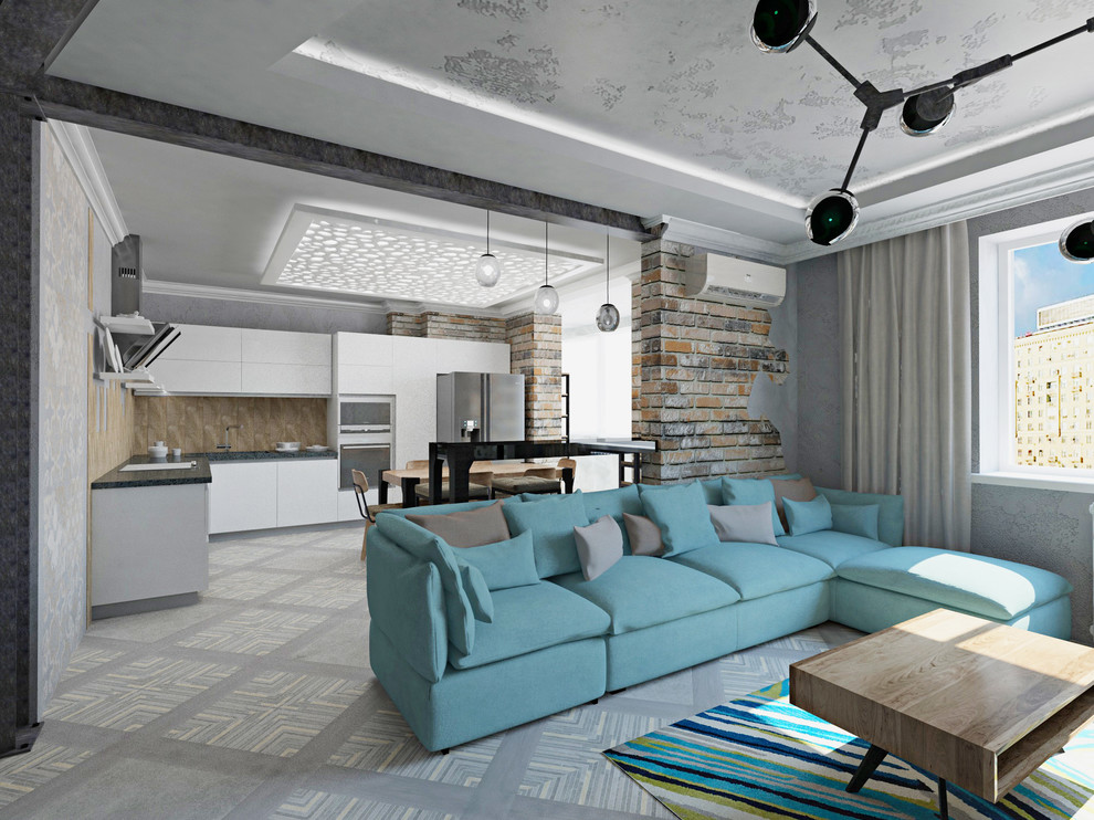 Гостиная. LOFT. Проект Ж.К. Панорама