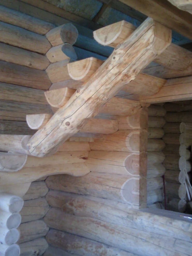 Обложка проекта: Лестница бревенчатая