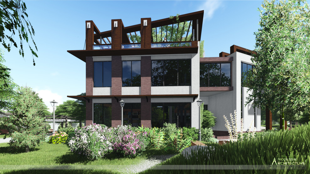 Современный дом с плоской крышей