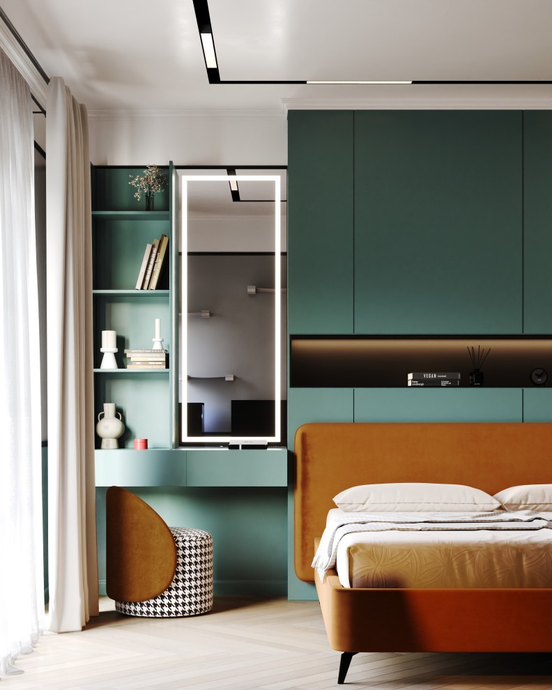 Спальня с игровым комплексом для кошек