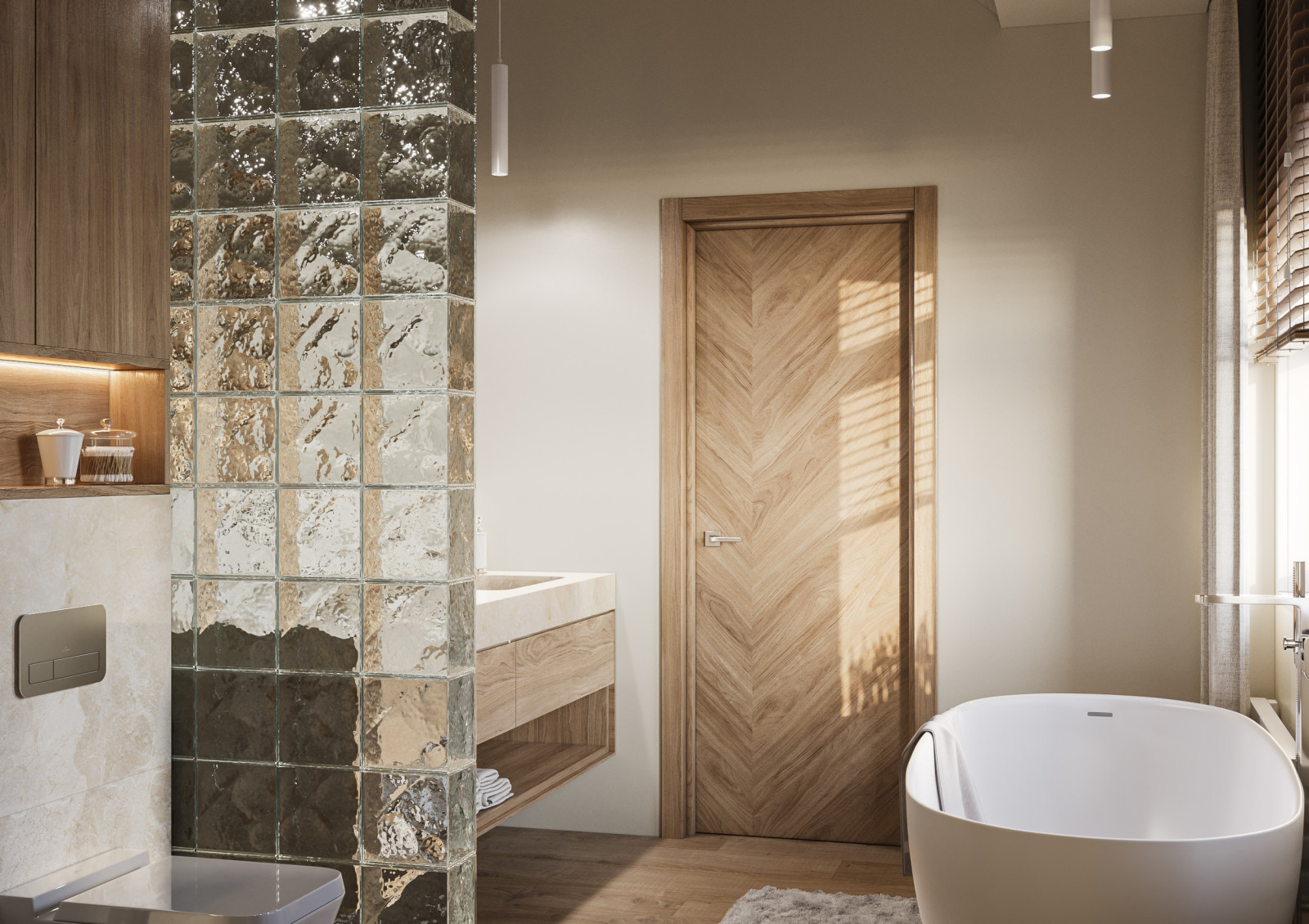 Спальня с ванной комнатой на мансарде