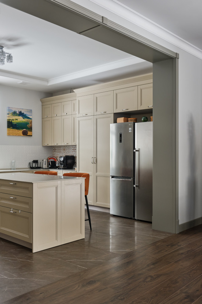 Кантри Ral 7030 в интерьере дома