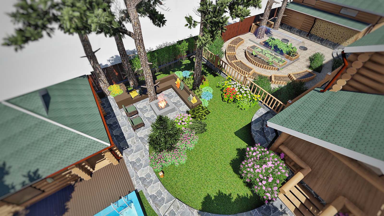 Ландшафтный дизайн участка в СНТ Хрустальный