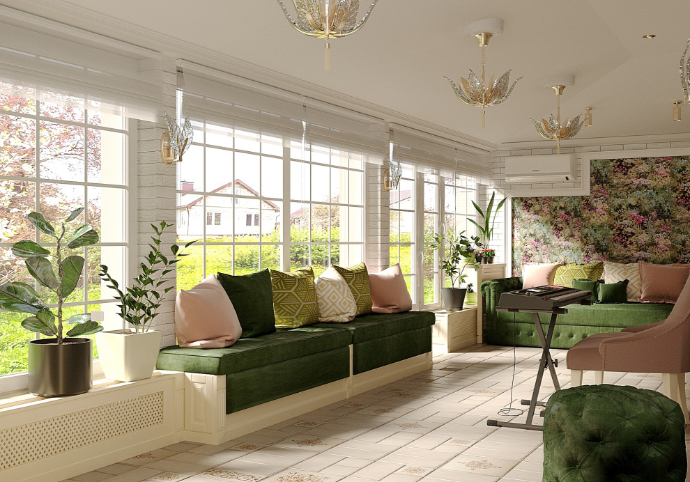 Веранда 22,3 м2. Классика с нотками прованса.