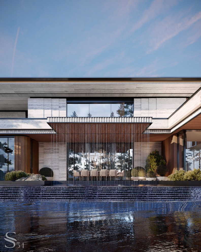 Из гостевой столовой открывается потрясающий вид на фонтан