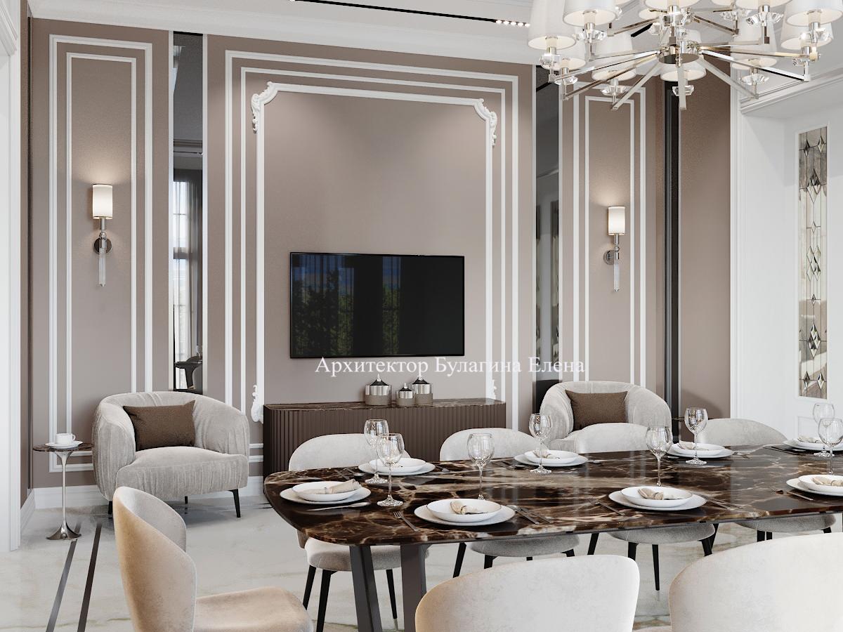 Кухня-столовая с загородном доме