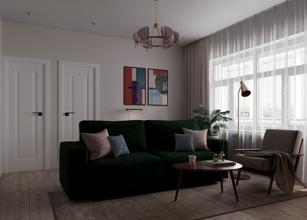 Обложка проекта: Гостиная с цветовыми акцентами