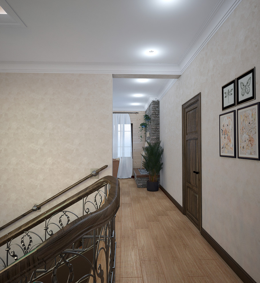 Дом в Щекино. Комната отдыха и лестничное пространство