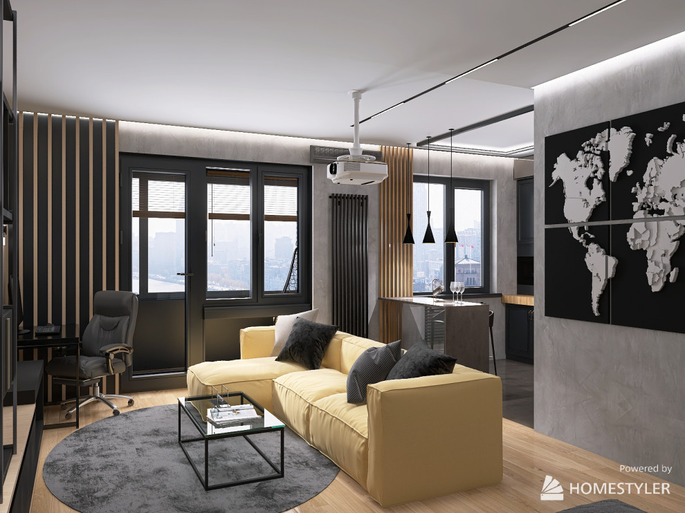 Проект однокомнатной квартиры 45м2