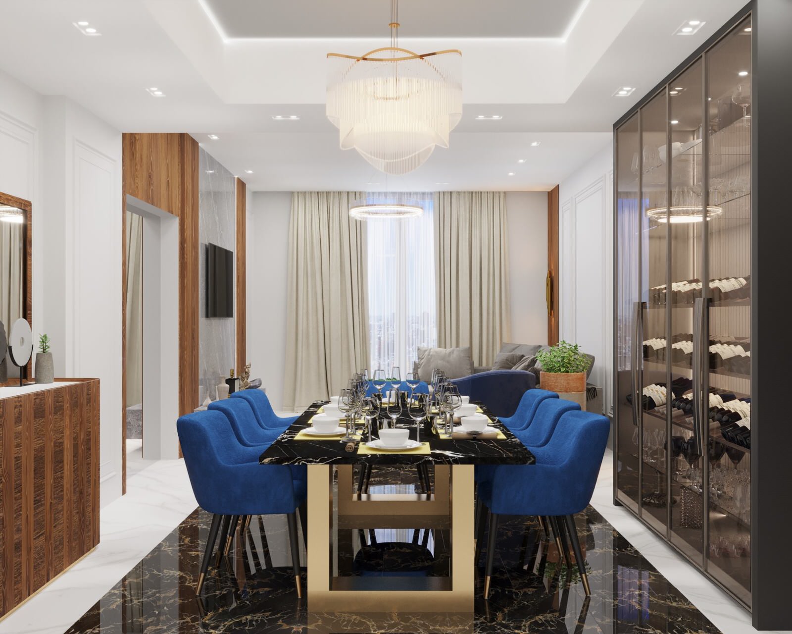 Living-dining room in Dubai