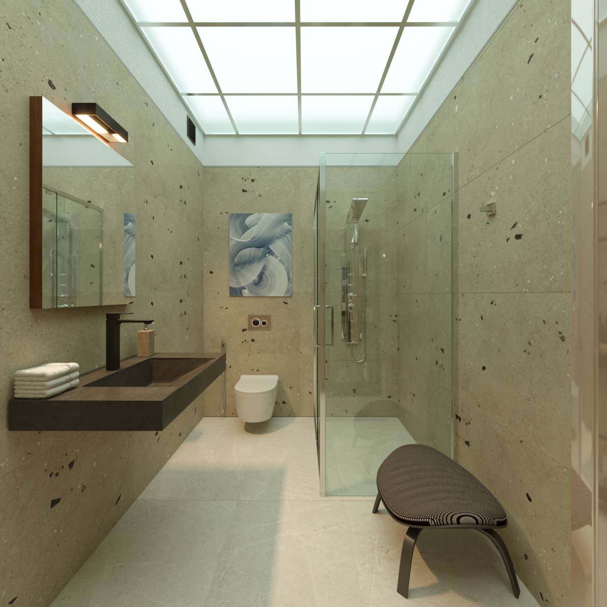 Обложка проекта: Дизайн проект и визуализация гостевого санузла в частном доме