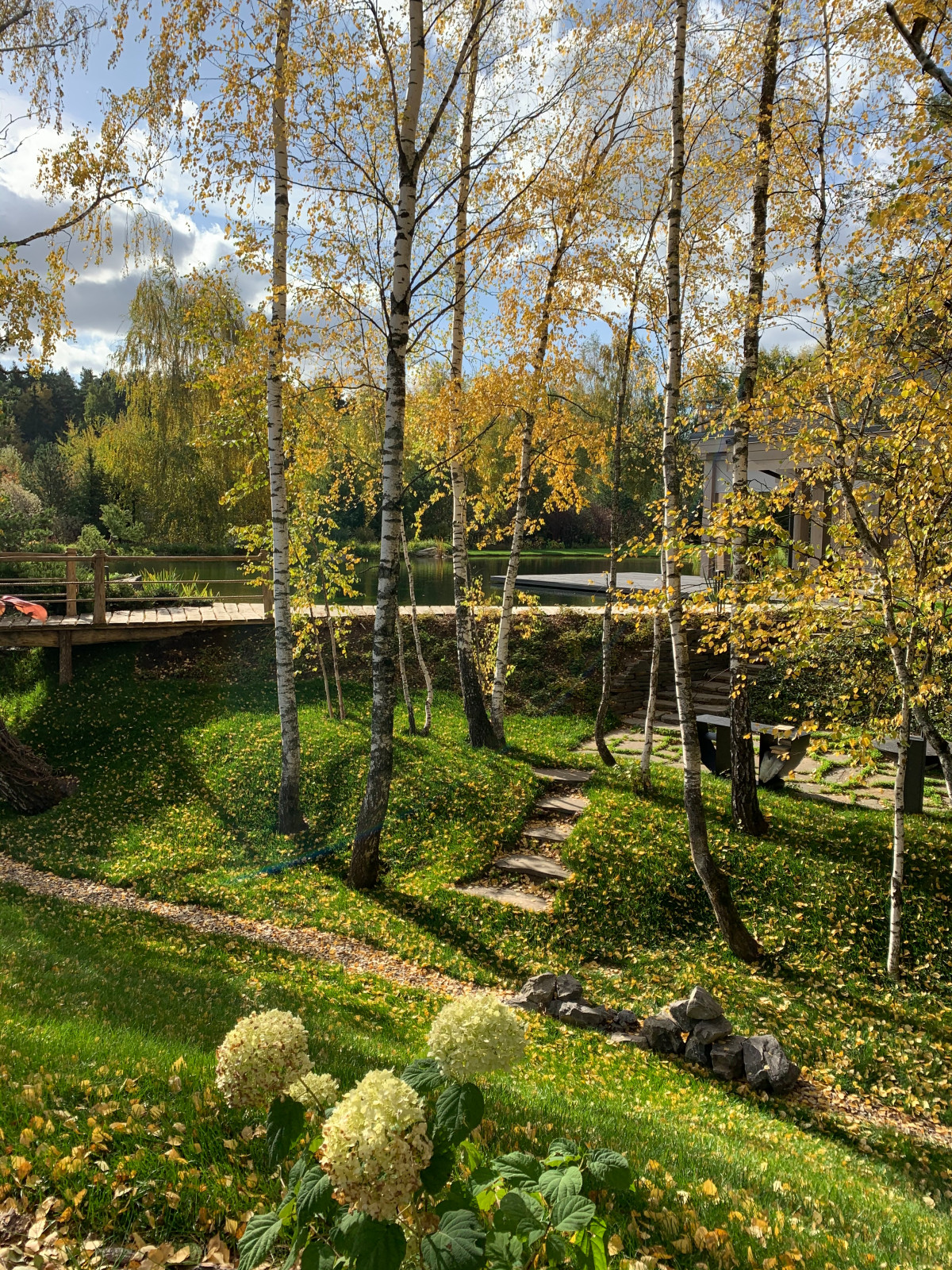 Проект сада с водоемом