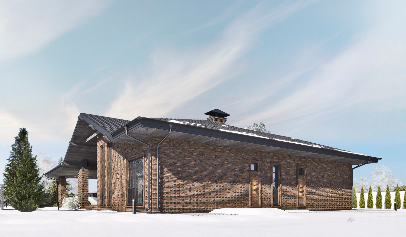 Одноэтажный жилой дом