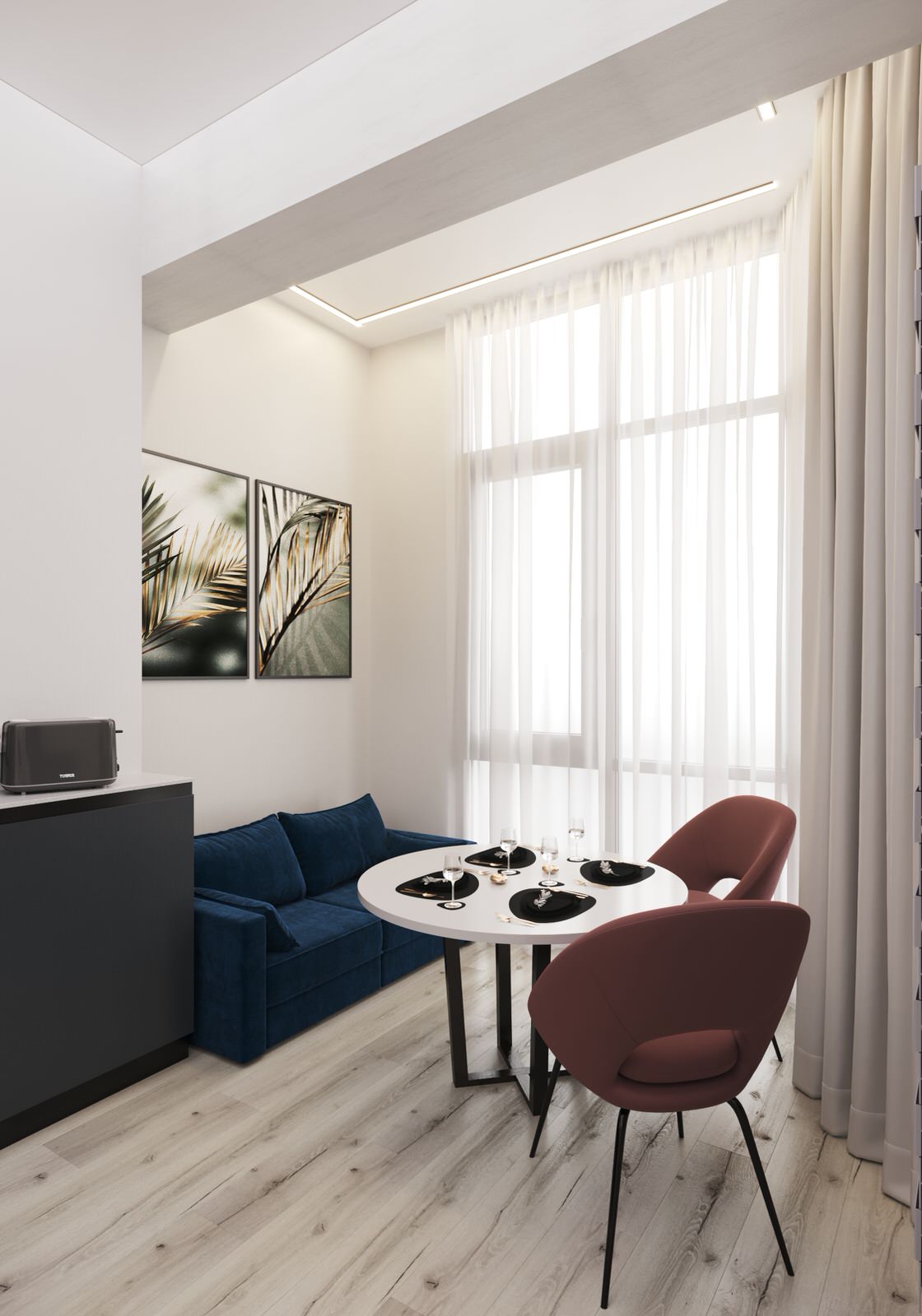 Двухкомнатная квартира общей 69 м2 в ЖК "Гагаринские высотки"