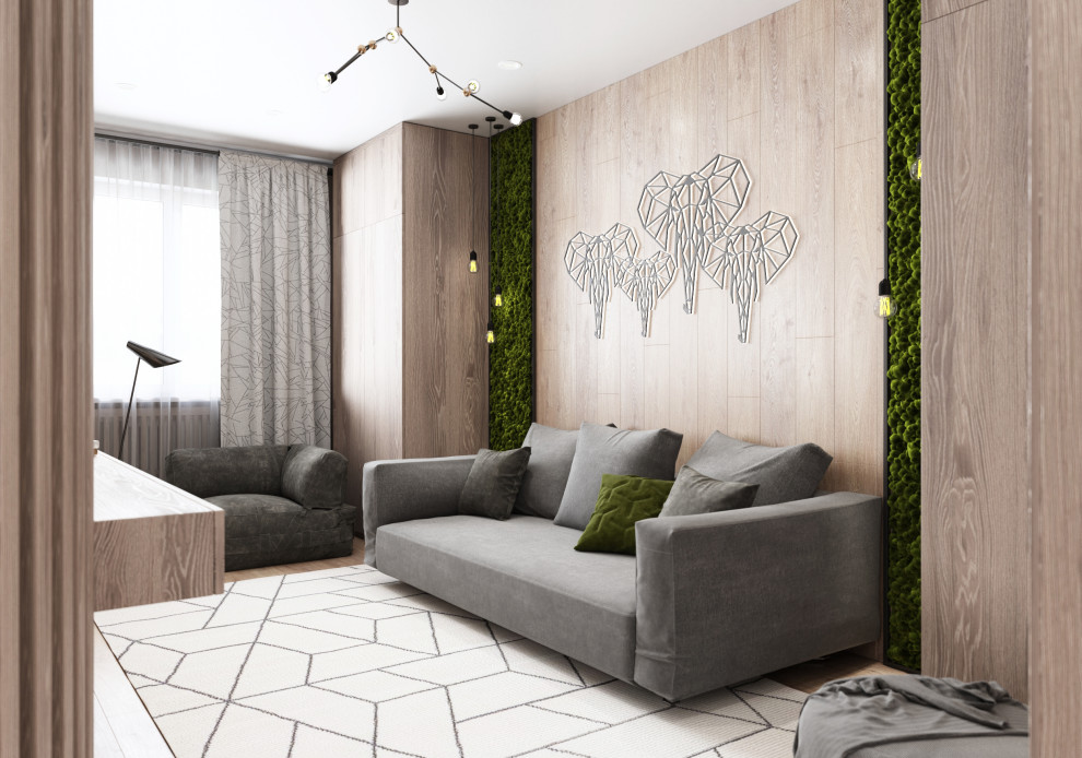 Современная студия в дереве)