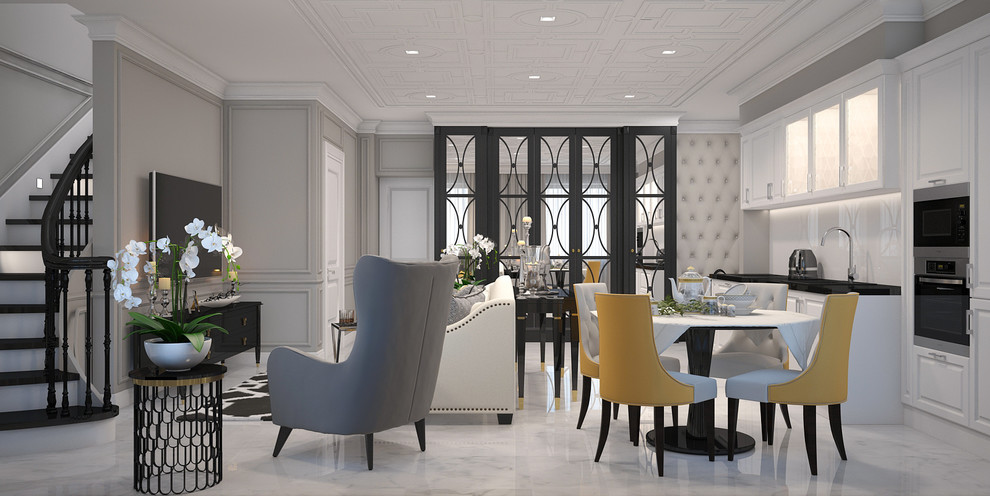 Двухуровневая квартира. Современный АР Деко