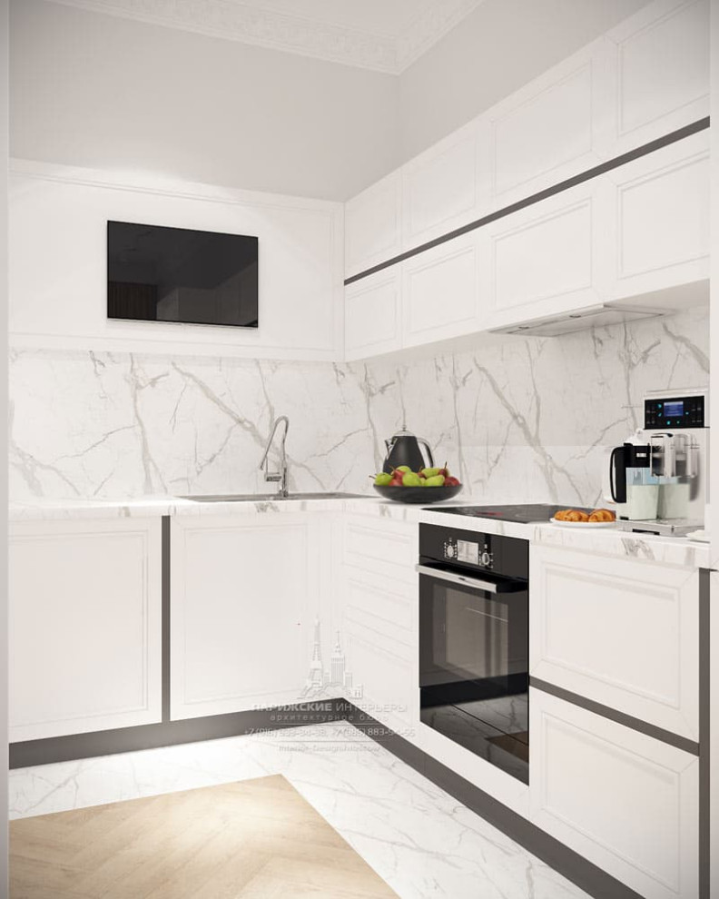 Дизайн кухни-гостиной в современном стиле в ЖК «Грин Парк»