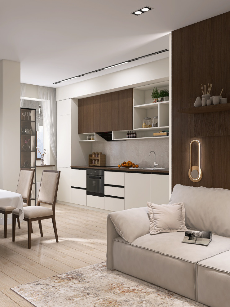 КУХНЯ-ГОСТИНАЯ + СПАЛЬНЯ И КОМНАТА ДЛЯ СЫНА 54 КВ.М.