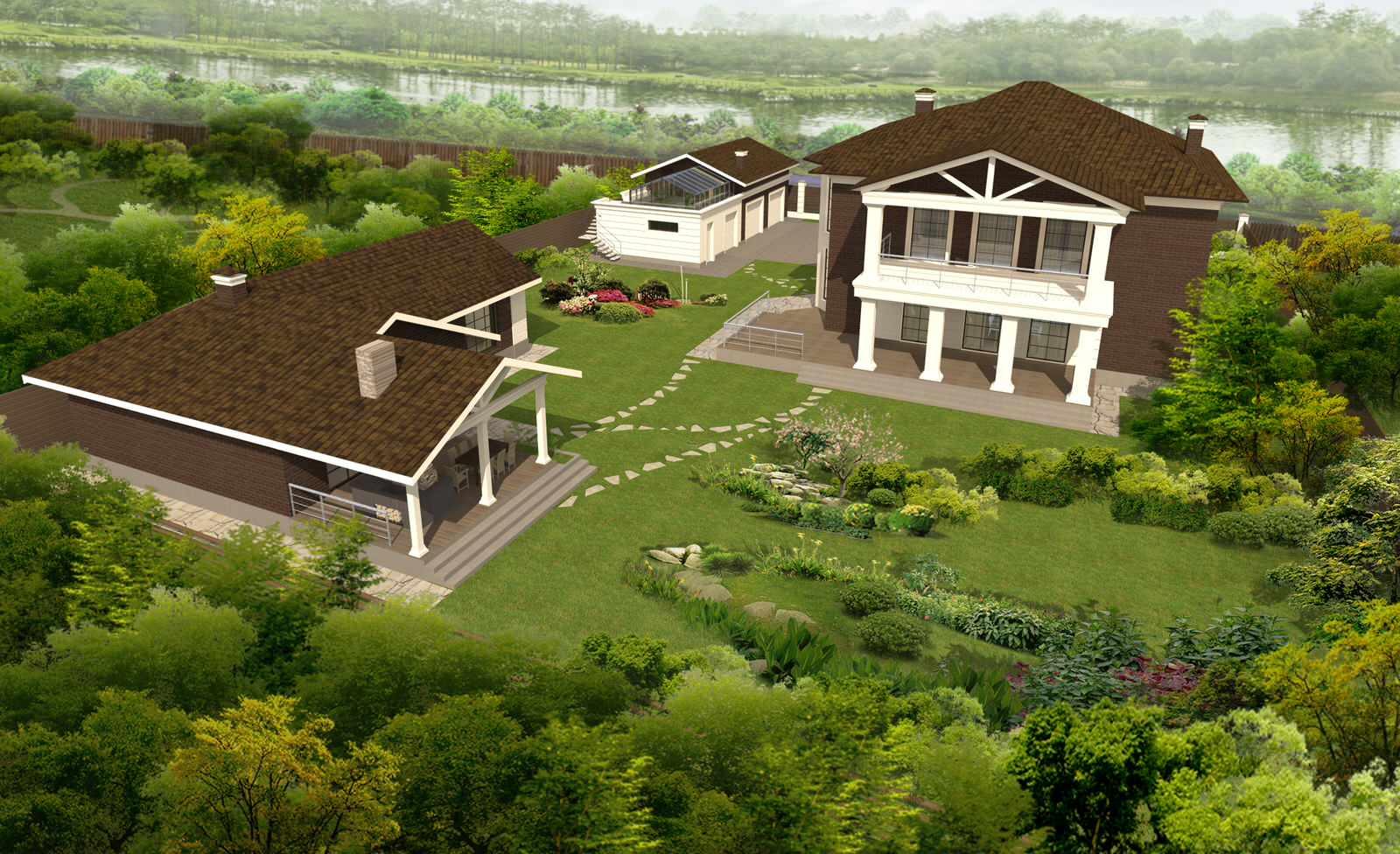 Обложка проекта: Дом 290 м² с баней и гаражом в пос. Филино, Московская обл.