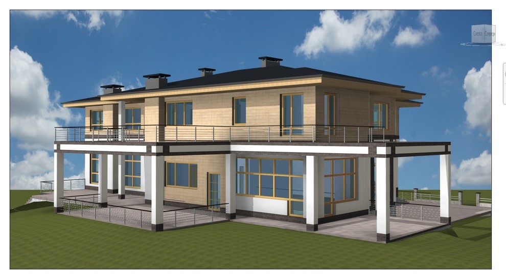 Дом на рельефе в стиле Райта