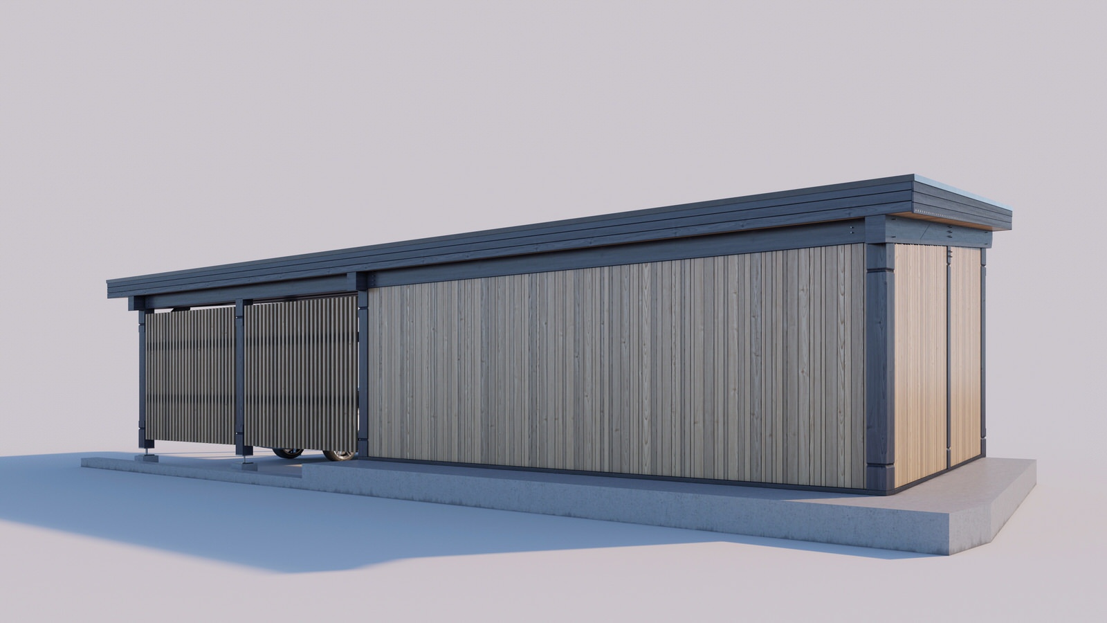 Обложка проекта: Гараж с навесом в Курортном районе Санкт-Петербурга.