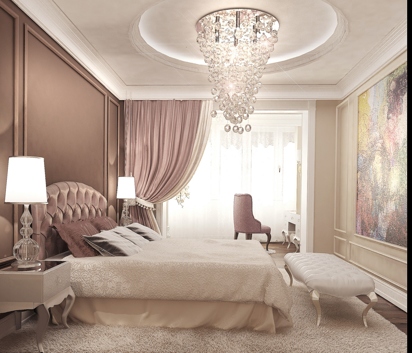 Светлая квартира для девушки. 60м2