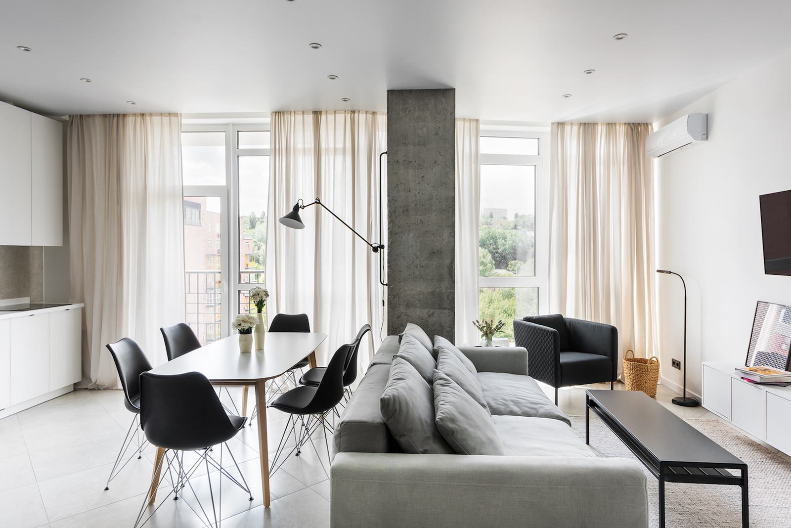 Квартира 66 м2 под сдачу в клубном доме с панорамным остеклением