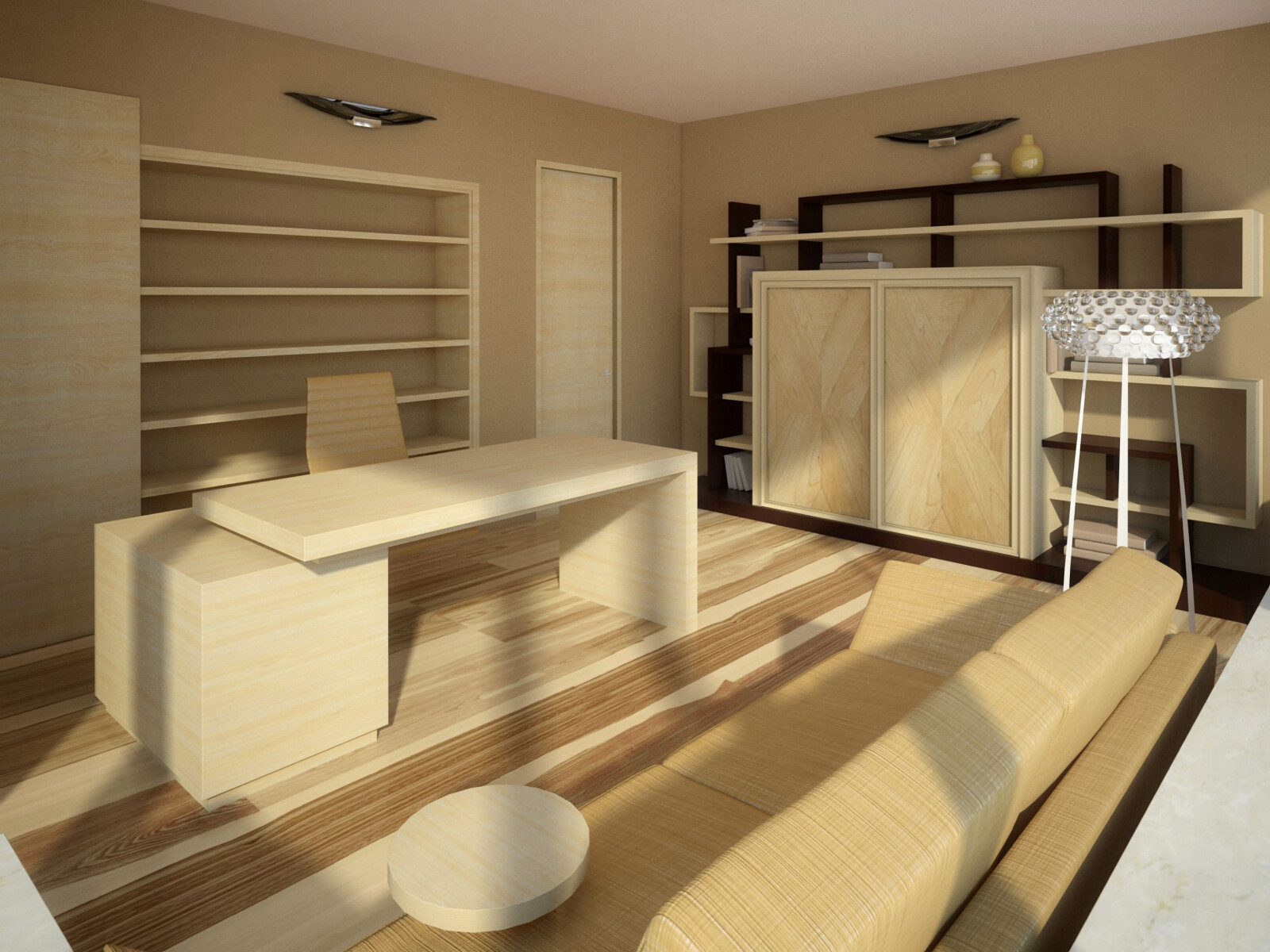 House in a pine forest - the 3D view