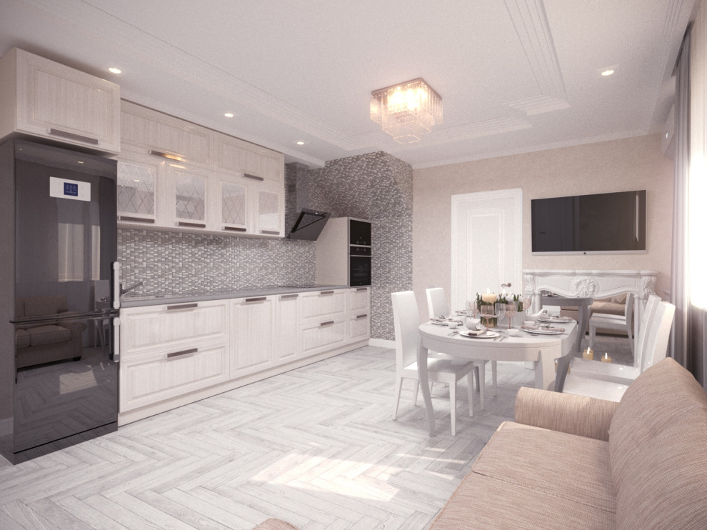 Проект кухни-студии в стиле арт-деко