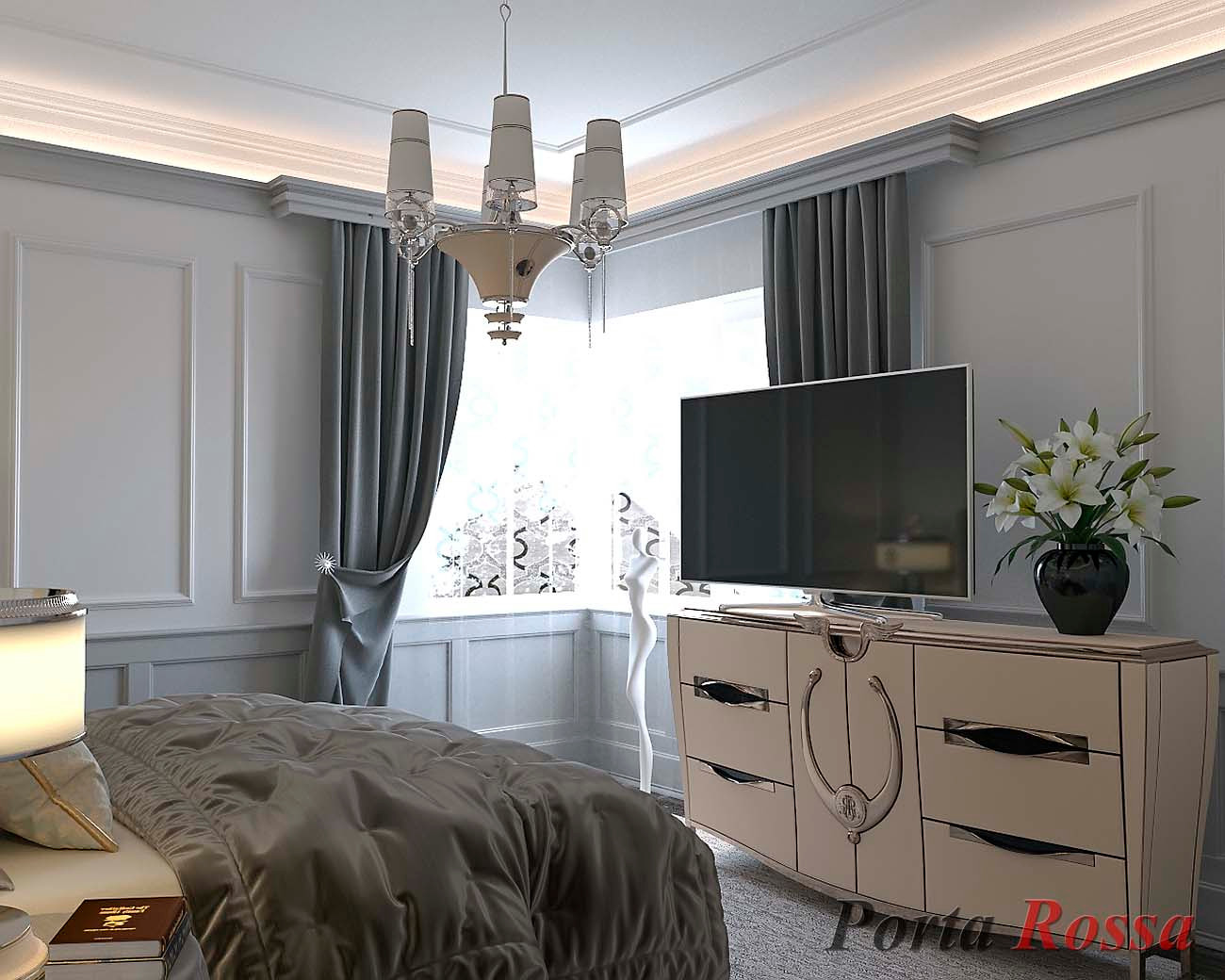 Bedroom design in Art Deco style