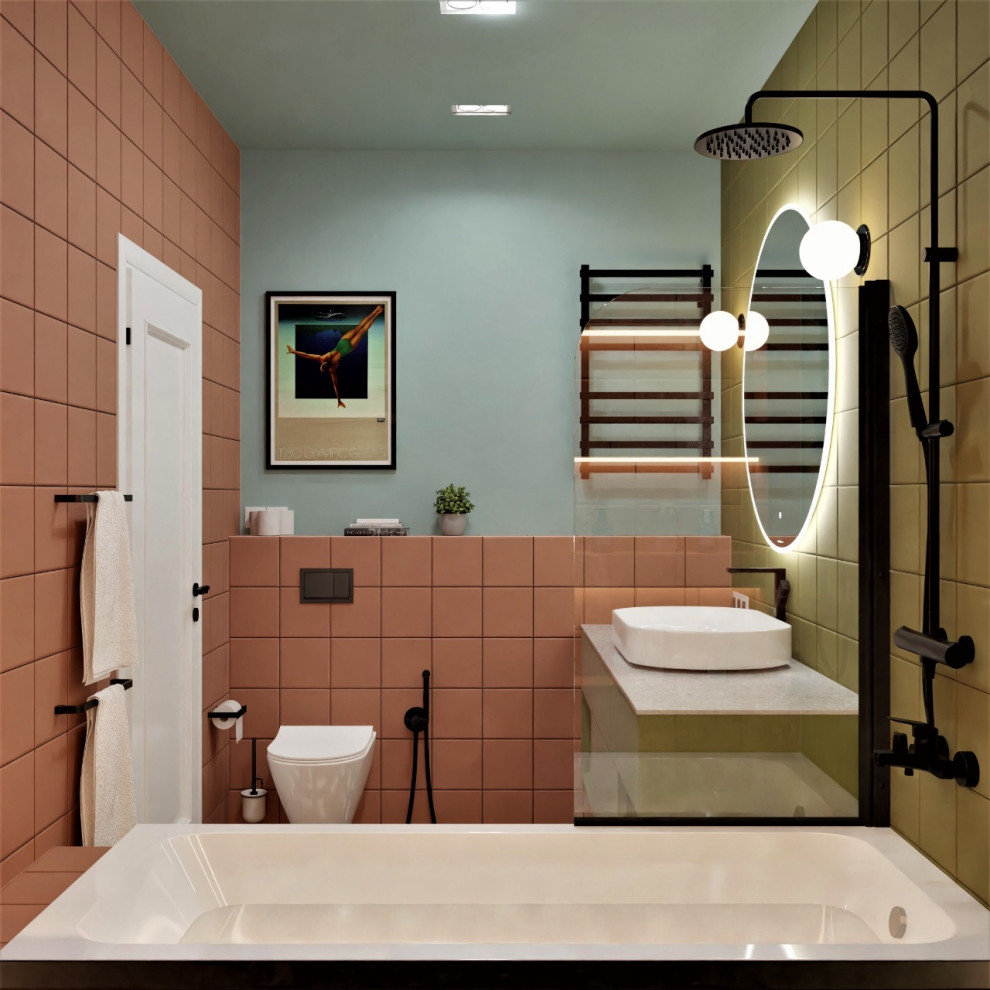 Ванная комната в стилистике школы Баухаус.