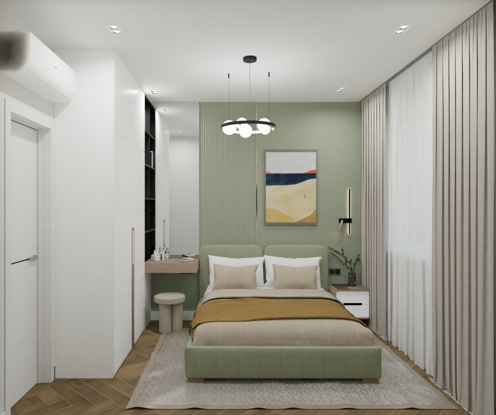 Загородный одноэтажный дом в современном стиле