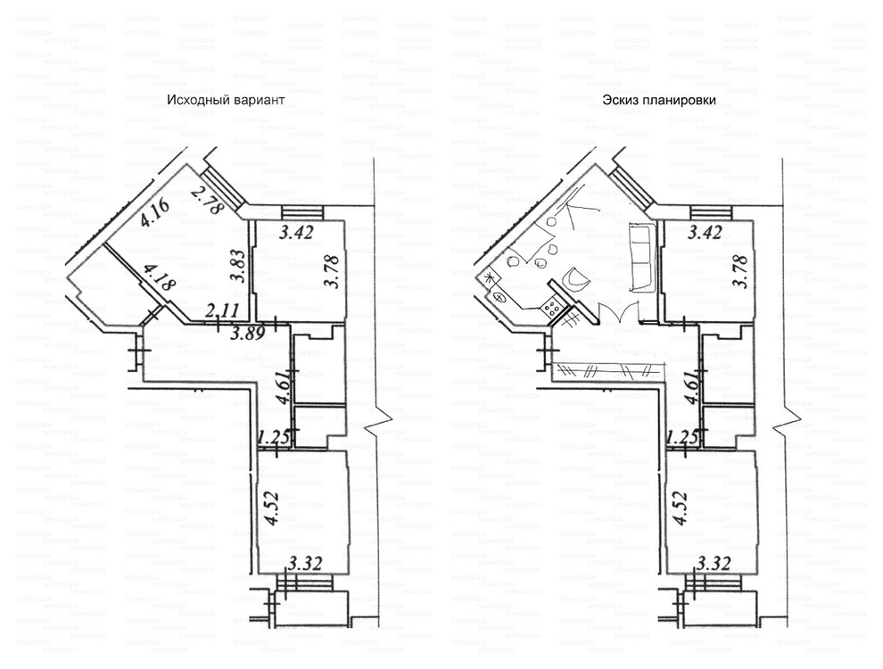 Идеи перепланировки для двухкомнатных квартир